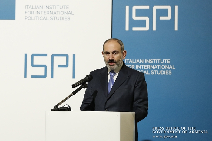 Pashinyan speaks about Nagorno-Karabakh and Armenian identity issues during his visit in Italy; Azerbaijan responds