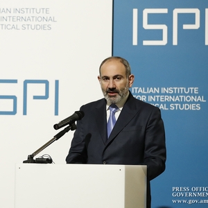 Pashinyan speaks about Nagorno-Karabakh and Armenian identity issues during his visit in Italy; Azerbaijan responds