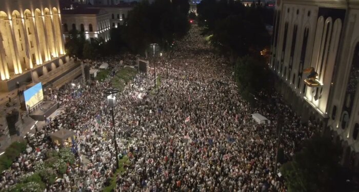 Georgian Pro-EU March in the Absence of European Commission Backing for Georgia’s EU Candidacy