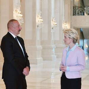 Ursula von der Leyen meets with Ilham Aliyev in Baku